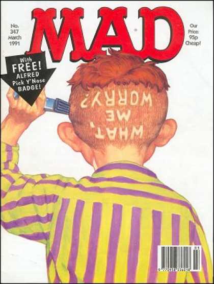 Mad 347 - Alfred E Newman - What Me Worry - Hair - Razor - Clippers