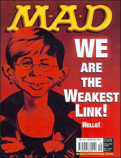 Mad 380 - Weakest Link - Alfred E Neuman - Mad - We Are The Weakest Link - Hello