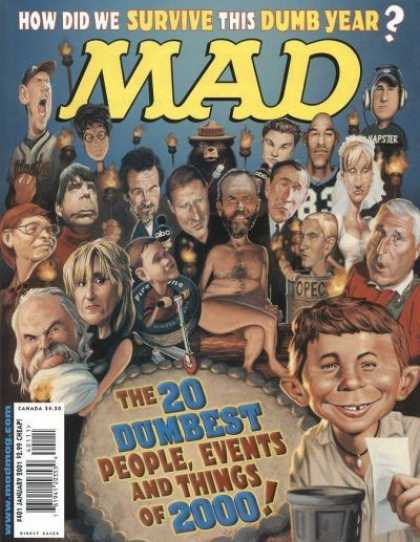 Mad 401 - Smokey The Bear - Caricatures - Survivor Winner - Baseball Player - George Bush