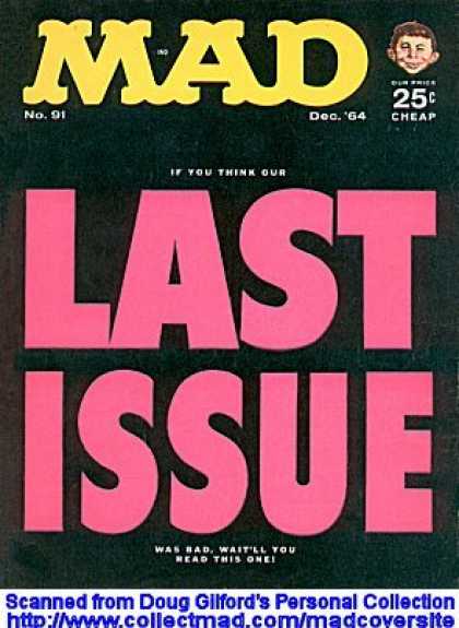 Mad 91 - Last Issue - Mad - Last Mad - Mad Issue - Mad Final Issue