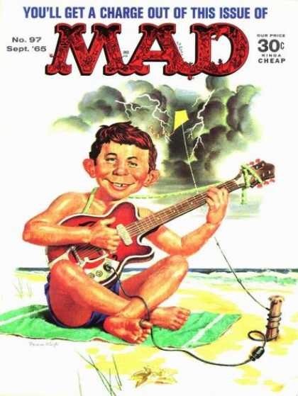 Mad 97 - Guitar - Beach - Kite - Youll Get A Charge Out Of This Issue - Boy
