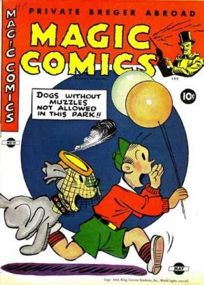 Magic Comics 58 - Dog - Balloons - Green Cap - Boy - Feather