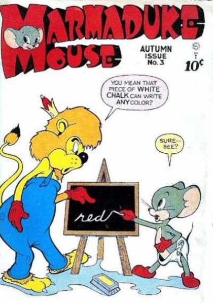 Marmaduke Mouse 3 - Chalkboard - Animals - Eraser - Water - Chalk