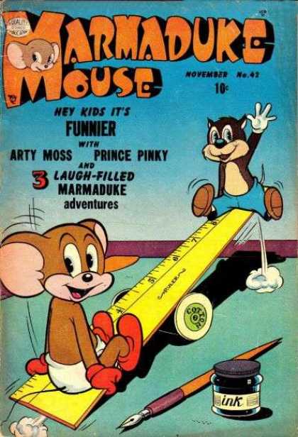 Marmaduke Mouse 42 - Arty Moss - Prince Pinky - Ruler - Ink - Pen