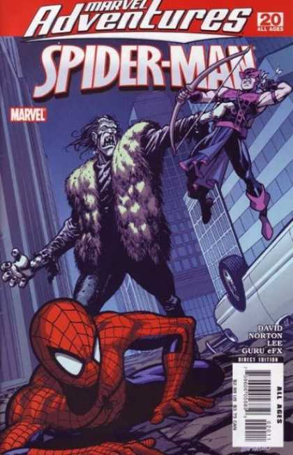 Marvel Adventures Spider-Man 20 - Bow And Arrow - Fur Vest - Overturned Car - Building - David Norton - Cameron Stewart, Christina Strain