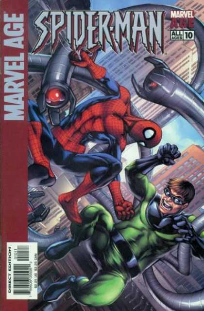 Marvel Age Spider-Man 10 - Dr Otto Octavius - Black Belt - Green Suit - Black Glasses - Building