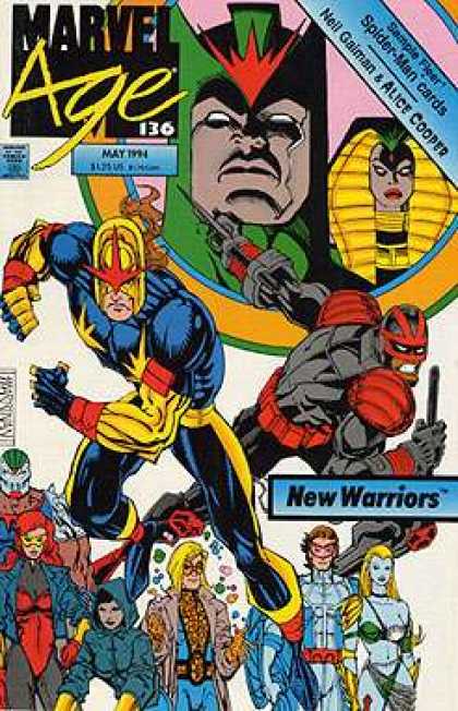Marvel Age 136 - New Warriors - May 1994 - Neil Gaiman - Alice Cooper - Spider-man