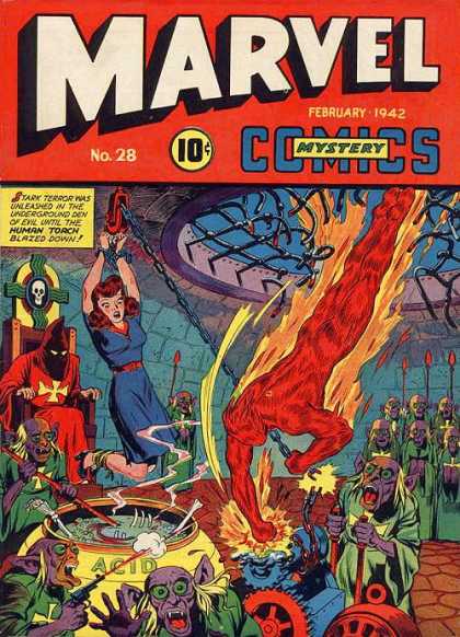 Marvel Comics 28 - Mystery - Fire - Flames - Skull - Chains