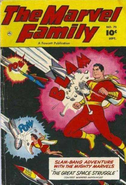 Marvel Family 75 - Missles - Flying - Pow - Space - White Cape
