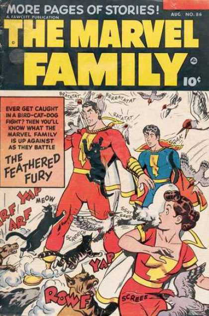 Marvel Family 86 - The Marvel Family - The Feathered Fury - Dogs - Cats - Birds