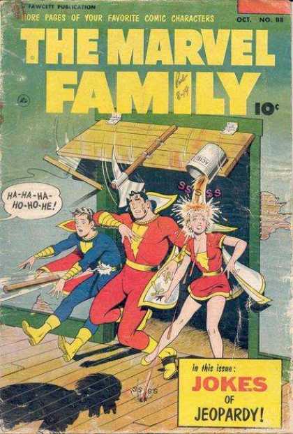 Marvel Family 88 - October - 10 Cents - Fawcett - Jokes Of Jeopardy - Superheros