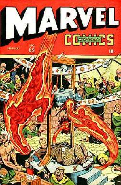 Marvel Mystery Comics 69 - Midieval Times - Guillotine - Human Torch - Fight Arena - Axe