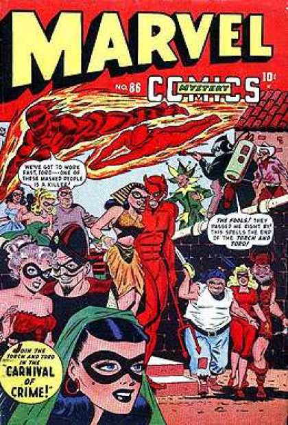Marvel Mystery Comics 86 - Carnival Of Crime - Fire - Fire Extinguisher - Beast - Blonde Girl
