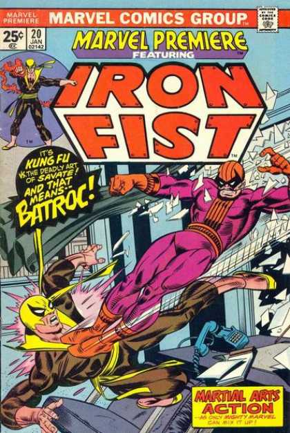 Marvel Premiere 20 - Marvel Comics Group - Iron Fist - Batroc - Martial Arts Action - Approved By The Comics Code Authority