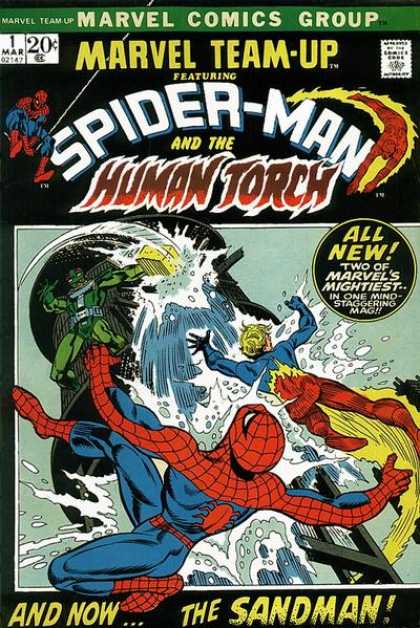 Marvel Team-Up 1 - Spider-man - Human Torch - Marvel Comics - Comics Code Authority - 20 Cents - Scott Kolins