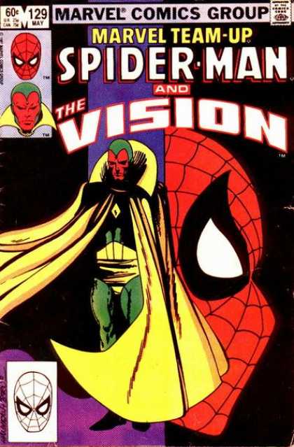 Marvel Team-Up 129 - Spider-man - The Vision - Yellow Cape - Red Face - Green Tights - John Byrne