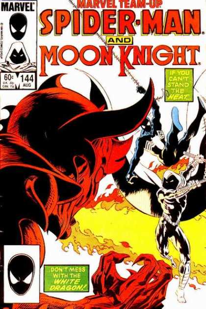 Marvel Team-Up 144 - Moon Knight - Fire - Devil Horns - Marvel - 60 Cents