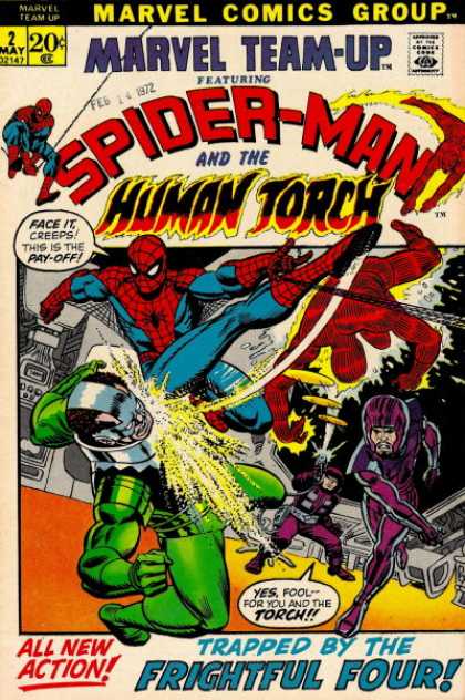 Marvel Team-Up 2 - Spider-man - Human Torch - Feb 14 1972 - Marvel Comics Group - Trapped By The Frightful Four - Scott Kolins