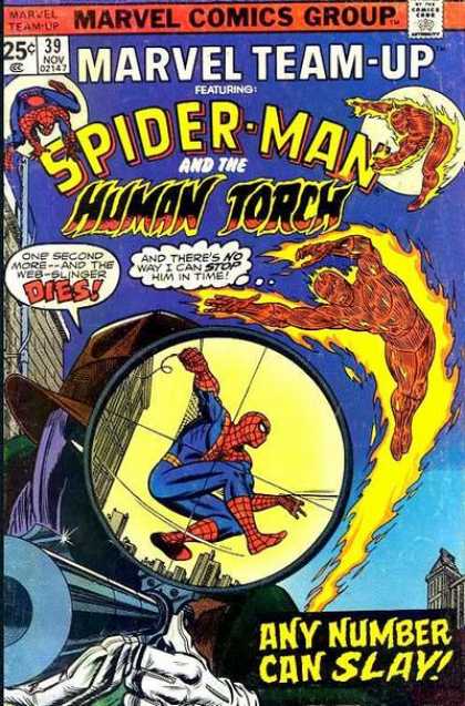Marvel Team-Up 39 - Spider-man - Human Torch - Any Number Can Slay - Sniper Scope - Target