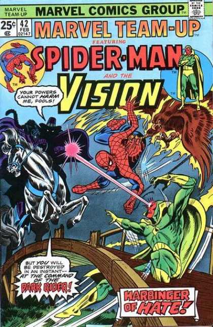 Marvel Team-Up 42 - Marvel Comics Group - Approved By The Comics Code - Spider-man - Vision - Harbinger Of Hate