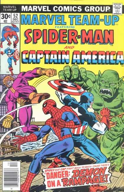 Marvel Team-Up 52 - Demon - Captain America - Spiderman - Fight - Rampage