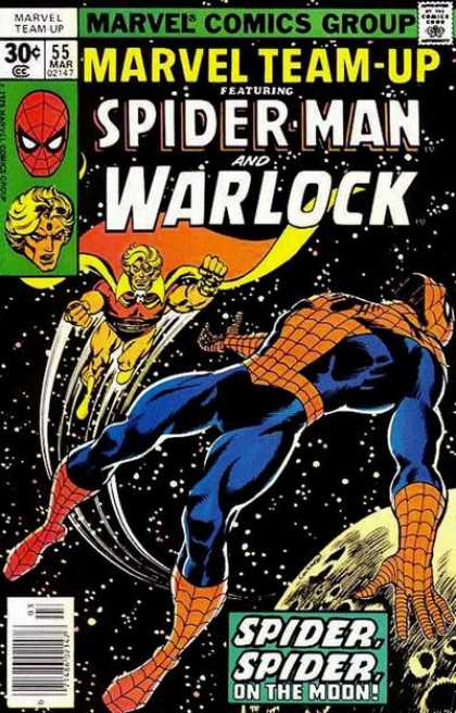 Marvel Team-Up 55 - Spider Man - Moon - Warlock - Spiderman - On The Moon - Dave Cockrum