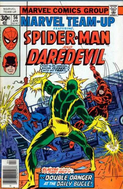 Marvel Team-Up 56 - Marvel - Spider-man - Daredevil - Electro Is Only - Double Danger