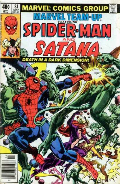 Marvel Team-Up 81 - Spider-man - Battle - Satana - Punch - Red Eyes - Steve Leialoha