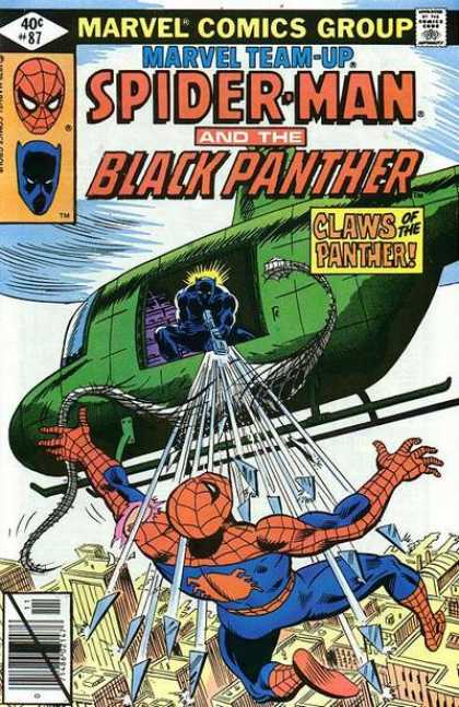 Marvel Team-Up 87 - Spiderman - Black Panther - Helicopter - Spidy Web - Panther Claws