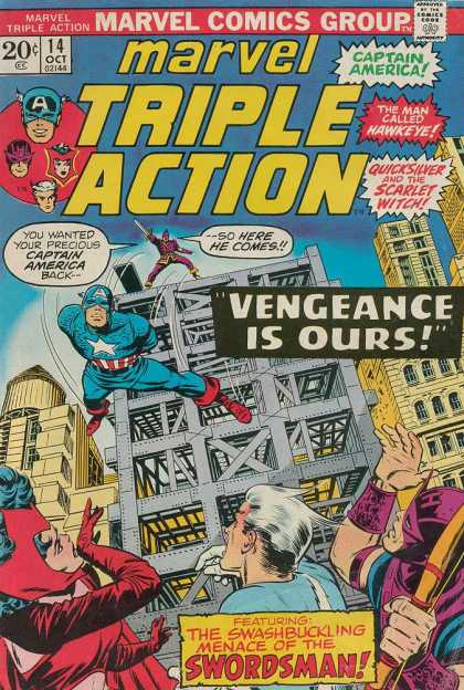 Marvel Triple Action 14 - Marvel - Captain America - Triple Action - Swordsman - Quicksilver - Jack Kirby