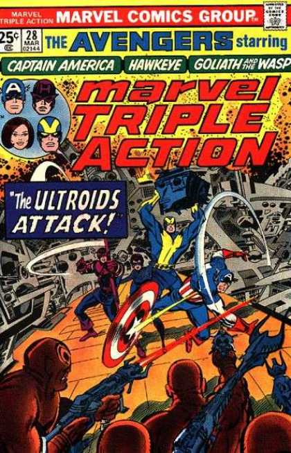 Marvel Triple Action 28 - Captain America - Hawkeye - Goliath And The Wasp - Avengers - Ultroids