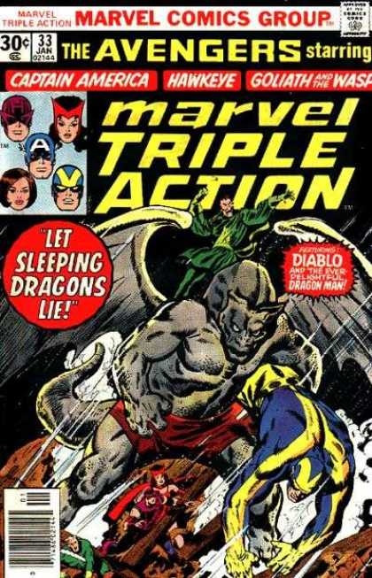 Marvel Triple Action 33 - Captain America - Hawkeye - Goliath - The Wasp - Avengers