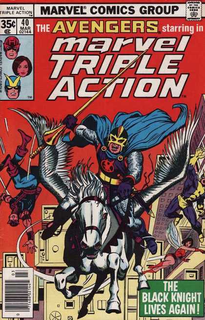 Marvel Triple Action 40 - Flying Horse - Superhero - Lance - Knight - City
