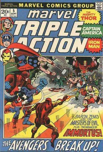 Marvel Triple Action 5 - Thor - Captain America - Iron Man - The Avengers - Baron Zemo - John Buscema