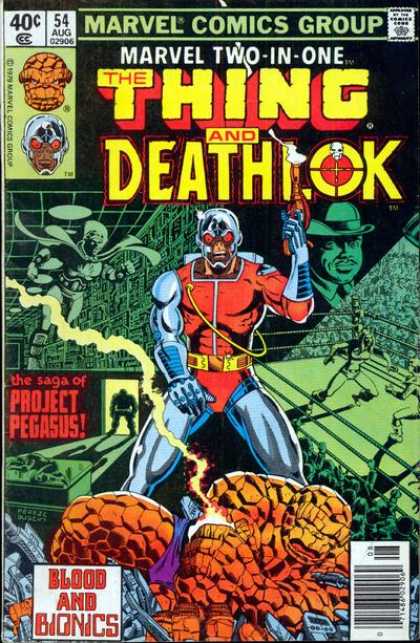 Marvel Two-In-One 54 - The Thing - Deathlok - Aug - Saga Of Project Pegasus - Blood And Bionics - George Perez, Terry Austin