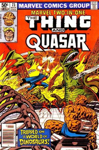 Marvel Two-In-One 73 - Marvel Two-in-one - The Thing - Quasar - Little-used Heroes - Dinosaurs - Joe Sinnott