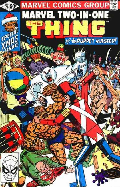 Marvel Two-In-One 74 - Christmas Issue - Polar Bear - Jack In The Box - Fight - Drum - Frank Springer