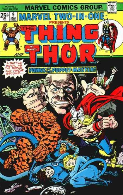 Marvel Two-In-One 9 - The Thing - The Mighty Thor - Pawns Of The Puppet-master - Fantastic Four - Bald Man
