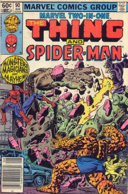 Marvel Two-In-One 90 - Spiderman - The Thing - Car - Rubble - Monsters Magicians And Mayem