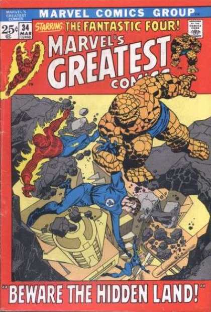 Marvel's Greatest Comics 34 - Group - Comics - Rocks - Blue Jumpsuit - Beware