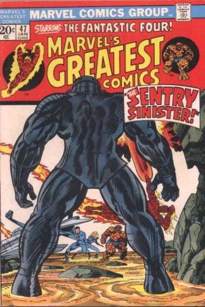 Marvel's Greatest Comics 47 - Fantastic Four - Human Torch - Sentry Sinister - Rock - Flames - Jack Kirby, Joe Sinnott