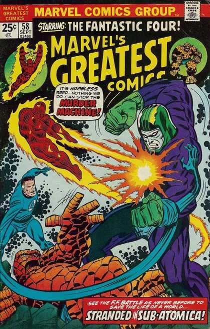 Marvel's Greatest Comics 58 - Fantastic Four - Murder Machine - Stranded In Sub-atomica - Ff Battle - Reed - Joe Sinnott
