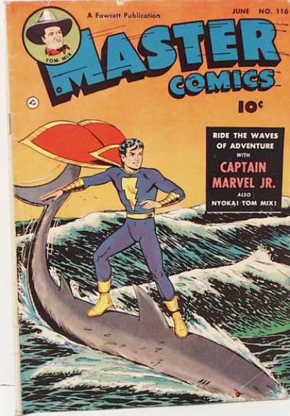 Master Comics 116 - June - Fawcett - Captain Marvel Jr - 10 Cents - Fish Surfing