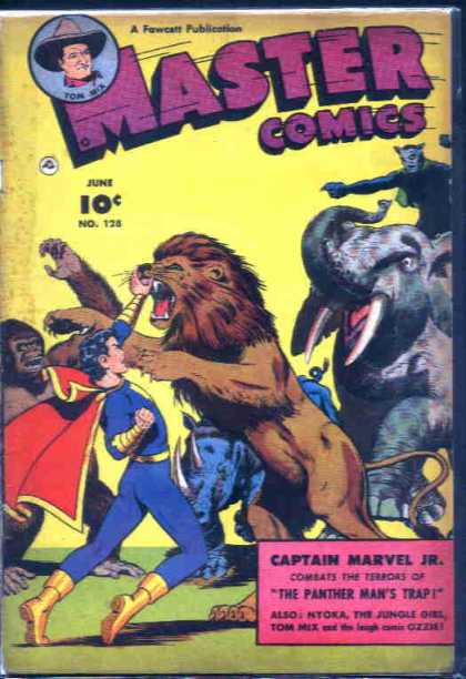 Master Comics 128 - 10 Cents - No 128 - A Fawcatt Publication - Captain Marvel Jr - Th Panthers Mans Trap