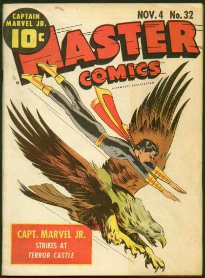 Master Comics 32 - Flying Man - Eagle - Red Cape - Blue Suit - Yellow Boots