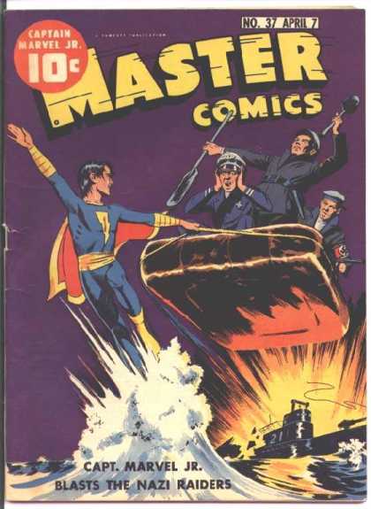 Master Comics 37 - Captain Marvel Jr - 10 Cents - Superhero - Paddle - April