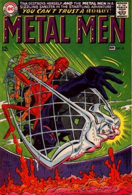 Metal - Girl - Trapped - Fence - November - Ross Andru Metal Men 28 - Metal - Girl - Trapped - Fence - November - Ross Andru