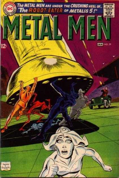 Laser - Running - Aliens - Colorful - Space Ship - Ross Andru Metal Men 29 - Laser - Running - Aliens - Colorful - Space Ship - Ross Andru