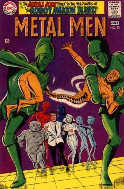 Robot Amazon Blues - Dc Comics - White Jacket - Legs - Helmet Metal Men 32 - Robot Amazon Blues - Dc Comics - White Jacket - Legs - Helmet