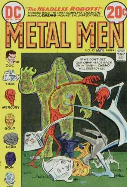 The Headless Robots - Tina - Mercury - Doc - Gold - Ross Andru Metal Men 43 - The Headless Robots - Tina - Mercury - Doc - Gold - Ross Andru